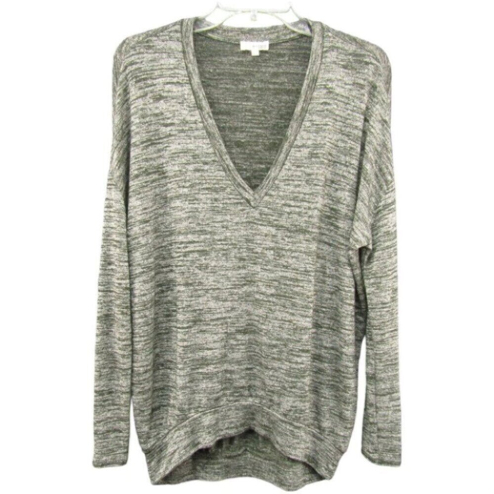Wilfred Free Aritzia Devinette Marled Gray Oversized Hi Low V Neck Top Size XS